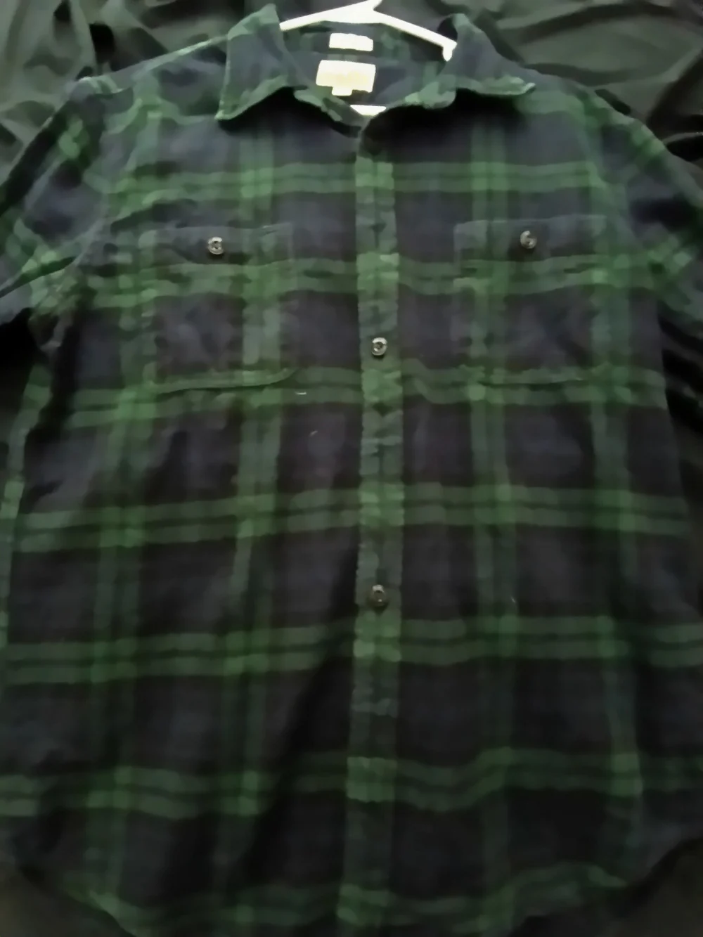 J. Crew new w/o tags Large Slim Fit Men’s Flannel - Green & Navy Plaid